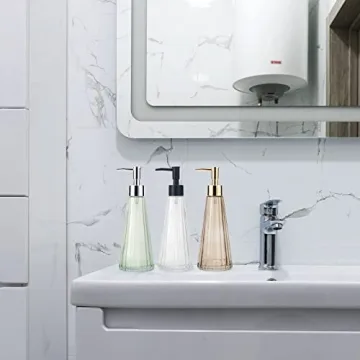 IVAILEX Elegant Glass Soap Dispenser for Kitchen & Bath