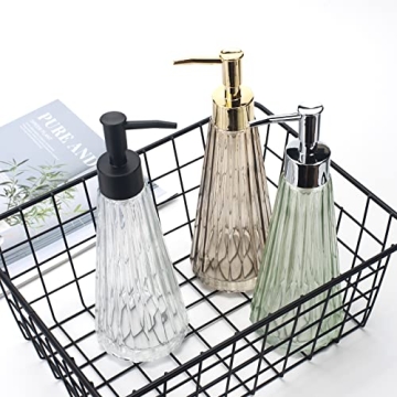 IVAILEX Elegant Glass Soap Dispenser for Kitchen & Bath