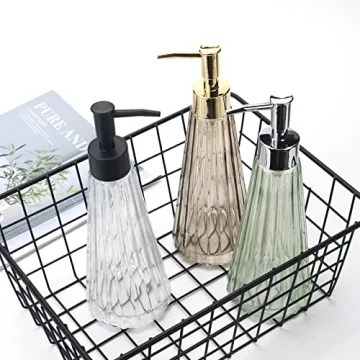 IVAILEX Elegant Glass Soap Dispenser for Kitchen & Bath