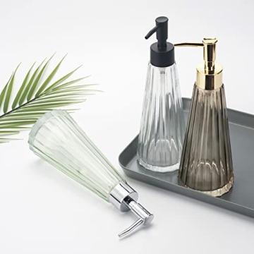IVAILEX Elegant Glass Soap Dispenser for Kitchen & Bath