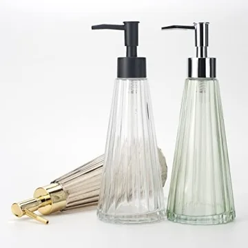 IVAILEX Elegant Glass Soap Dispenser for Kitchen & Bath