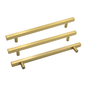 goldenwarm 5Pack Gold Cabinet Pulls Knobs Brass Pulls for Cabinets - LS1212GD192 Gold Cabinet Hardwa...