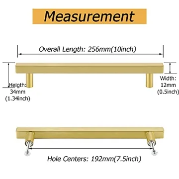 goldenwarm Gold Cabinet Pulls - Stylish 10in Brass Hardware