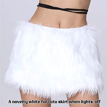 LED Fur Skirt Mini Light Up Tutu for Festivals and Parties
