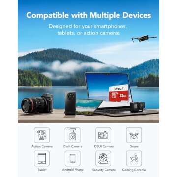 Lexar 32GB Micro SD Card 3 Pack, microSDHC UHS-I Flash Memory Card with Adapter - Up to 100MB/s, U1, Class10, V10, A1, High Speed TF Card (3 microSD Cards + 1 Adapter)