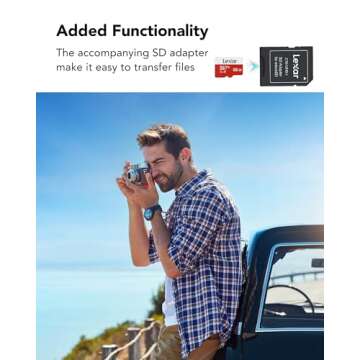 Lexar 32GB Micro SD Card 3 Pack, microSDHC UHS-I Flash Memory Card with Adapter - Up to 100MB/s, U1, Class10, V10, A1, High Speed TF Card (3 microSD Cards + 1 Adapter)