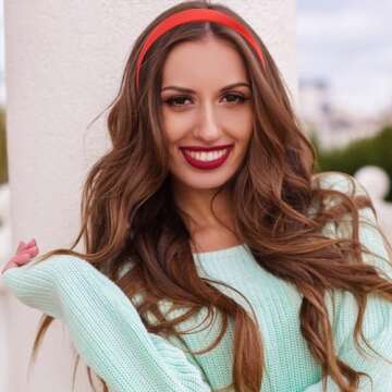 VELSCRUN Red Headband Satin Headbands for Women Girls Non Slip 1.3 Inch Women Hair Bands Halloween C...