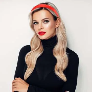 VELSCRUN Red Headband Satin Headbands for Women Girls Non Slip 1.3 Inch Women Hair Bands Halloween Cosplay Diy Holiday Head Band Gifts for Mothers Sisters Hair Accessories