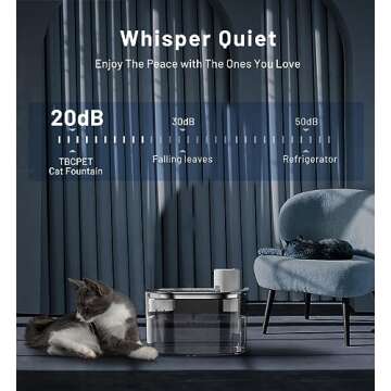 Cat Water Fountain Stainless Steel, Wireless & Battery Operated 74oz/2.2L Automatic Pet Water Fountain for Cats, Dogs, Multiple Pets - with 2 Replacement Filters