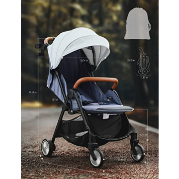 Compact Lightweight Baby Stroller for Travel with Canopy