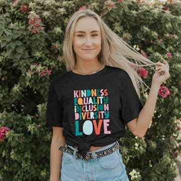 Kindness Teacher Shirt for Women Inspirational Tee