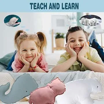 Marble Empire Whale Pillow Linen, Blue Whale Throw Pillows with Free Style Edge,Coastal Ocean Decorative Pillow for Couch Sofa (18.5 inch)