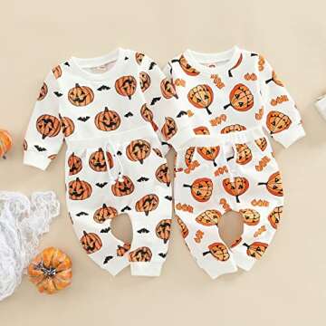 MAYUMMPY Newborn Baby Girl Boy Halloween Pumpkin Outfit Set