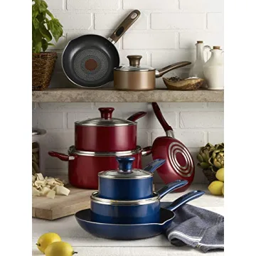 T-fal C514S2 Cookware Set, 2-Piece Nonstick Red Set