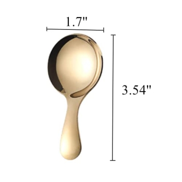 PHAETON 8PCS Golden Stainless Steel Short Handle Spoons