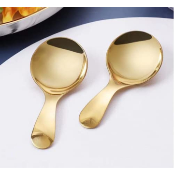 PHAETON 8PCS Golden Stainless Steel Short Handle Spoons
