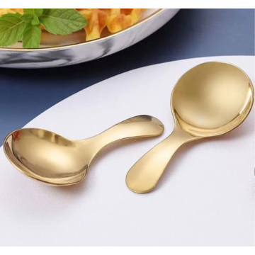 PHAETON 8PCS Golden Stainless Steel Short Handle Spoons