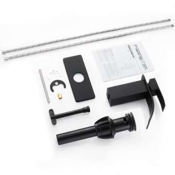 Fransiton Black Waterfall Bathroom Faucet for Modern Spaces