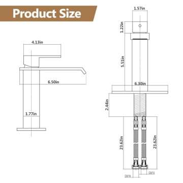Fransiton Black Waterfall Bathroom Faucet for Modern Spaces