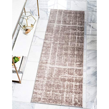 Unique Loom Uptown Collection Area Rug - Lexington Avenue (2' 2" x 6' 1" Runner, Light Brown/ Beige)