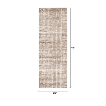 Unique Loom Uptown Collection Area Rug - Lexington Avenue (2' 2" x 6' 1" Runner, Light Brown/ Beige)