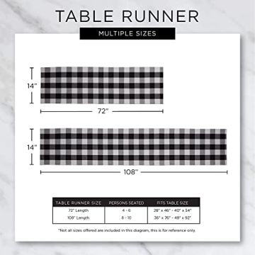 DII Heavyweight Fringed Check Table Runner Pumpkin Spice