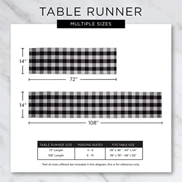 DII Heavyweight Fringed Check Table Runner Pumpkin Spice