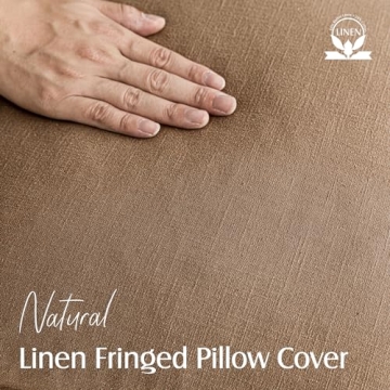 Foindtower Cozy Linen Fringe Throw Pillow Covers Set