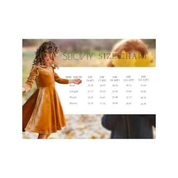 Seiciviy Girls Velvet Dress Ruffled Long Sleeve Casual Spring Fall Dress Princess Christmas Party Dress Winter Outfits Dark Green