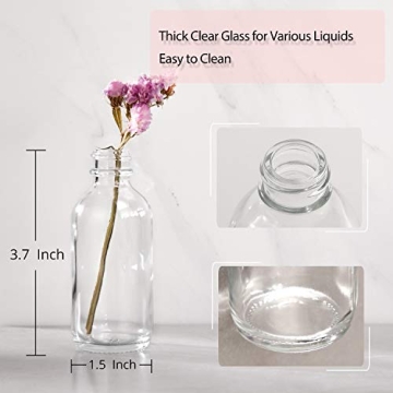 12 Pack Small Clear Glass Bottles with Funnels for Travel
