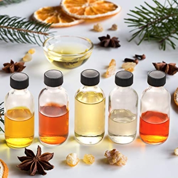 12 Pack Small Clear Glass Bottles with Funnels for Travel