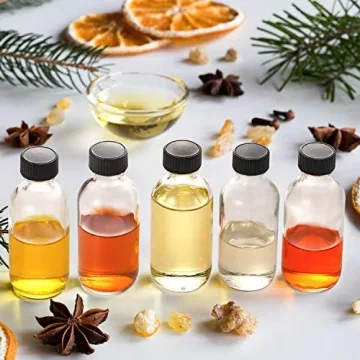 12 Pack Small Clear Glass Bottles with Funnels for Travel