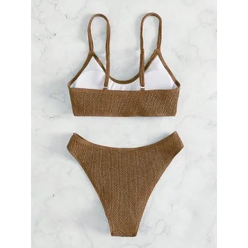 Stylish SOLY HUX Solid Textured Bikini Set for Women
