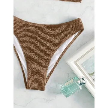 Stylish SOLY HUX Solid Textured Bikini Set for Women