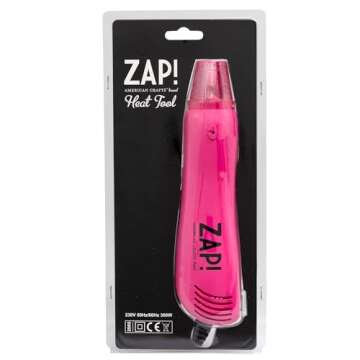 American Crafts Zap Heat Gun Pink - Versatile Tool for Arts & DIY Crafting Projects