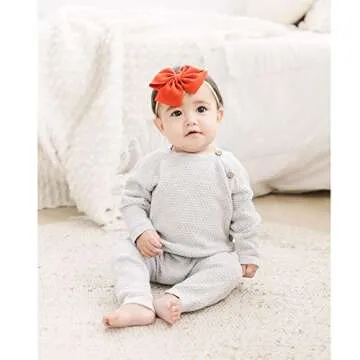 Prohouse 30 PCS Big Bows Baby Nylon Headbands Hairbands Hair Bows Elastics for Baby Girls Newborn Infant Toddler Child Hair Accessories