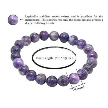 Amazing Gemstone Lepidolite Bracelet - Healing and Protection