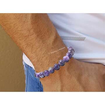Amazing Gemstone Lepidolite Bracelet - Healing and Protection