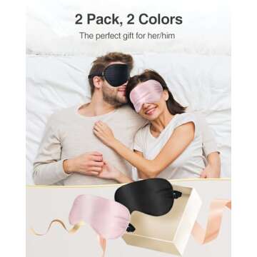Luxtude Silk Sleep Mask 1OO% Mulberry, Silk Eye Mask for Sleeping Blackout, Satin Sleep Masks for Wo...