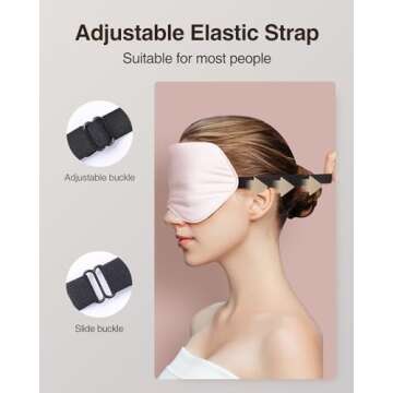 Luxtude Silk Sleep Mask 1OO% Mulberry, Silk Eye Mask for Sleeping Blackout, Satin Sleep Masks for Women Men, Blindfold Night Eye Masks Eye Covers for Travel, 2 Pack