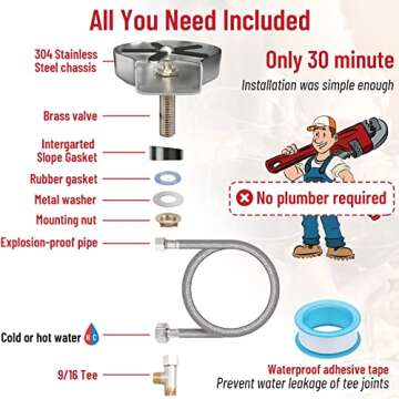 Mckanti Metal Kitchen Sink Glass Rinser, Faucet Glass Rinser Stainless Steel Sink Cup Washer Baby Bottle Bar Cleaner Sink Attachment Kitchen Sink Accessories