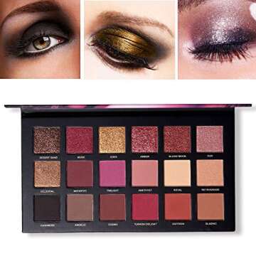 Pressed Pigmented 18 Color Eyeshadow Palette Velvet Matte Glitter Smoky Eye Makeup Palette 10 Matte + 8 Shimmery Eye Shadow