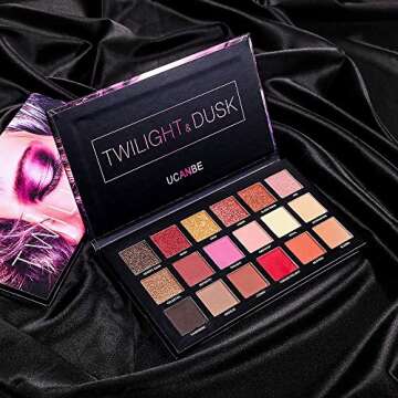 Pressed Pigmented 18 Color Eyeshadow Palette Velvet Matte Glitter Smoky Eye Makeup Palette 10 Matte + 8 Shimmery Eye Shadow