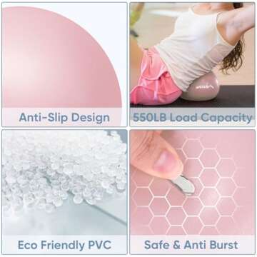 APEXUP Yoga Ball Exercise Ball, Pilates Ball, Anti Slip Stability Ball, Heavy Duty Gym Ball for Fitn...