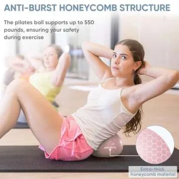 APEXUP Yoga Ball Exercise Ball, Pilates Ball, Anti Slip Stability Ball, Heavy Duty Gym Ball for Fitness, Balance, Core Workout, Physical Therapy (XXS (9") 23cm, Pink)