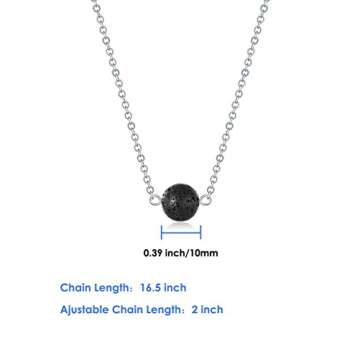 lenoup Lava Stone Bead Essential Oil Diffuser Necklace, Lava Ball Essential Pendant Aromatherapy Jew...