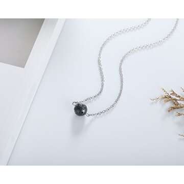 lenoup Lava Stone Bead Essential Oil Diffuser Necklace, Lava Ball Essential Pendant Aromatherapy Jewelry with 16.5 inches O Chain