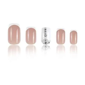 RIICFDD 24 Pcs French Tip Press On Nails for Women