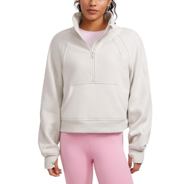 CRZ YOGA Women's Fleece Lined Half Zipper Sweatshirts - Cozy and Chic Oversized Pullover