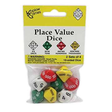 Koplow Games KOP11871BN Place Value 10-Sided Dice, 8 Per Pack, 6 Packs